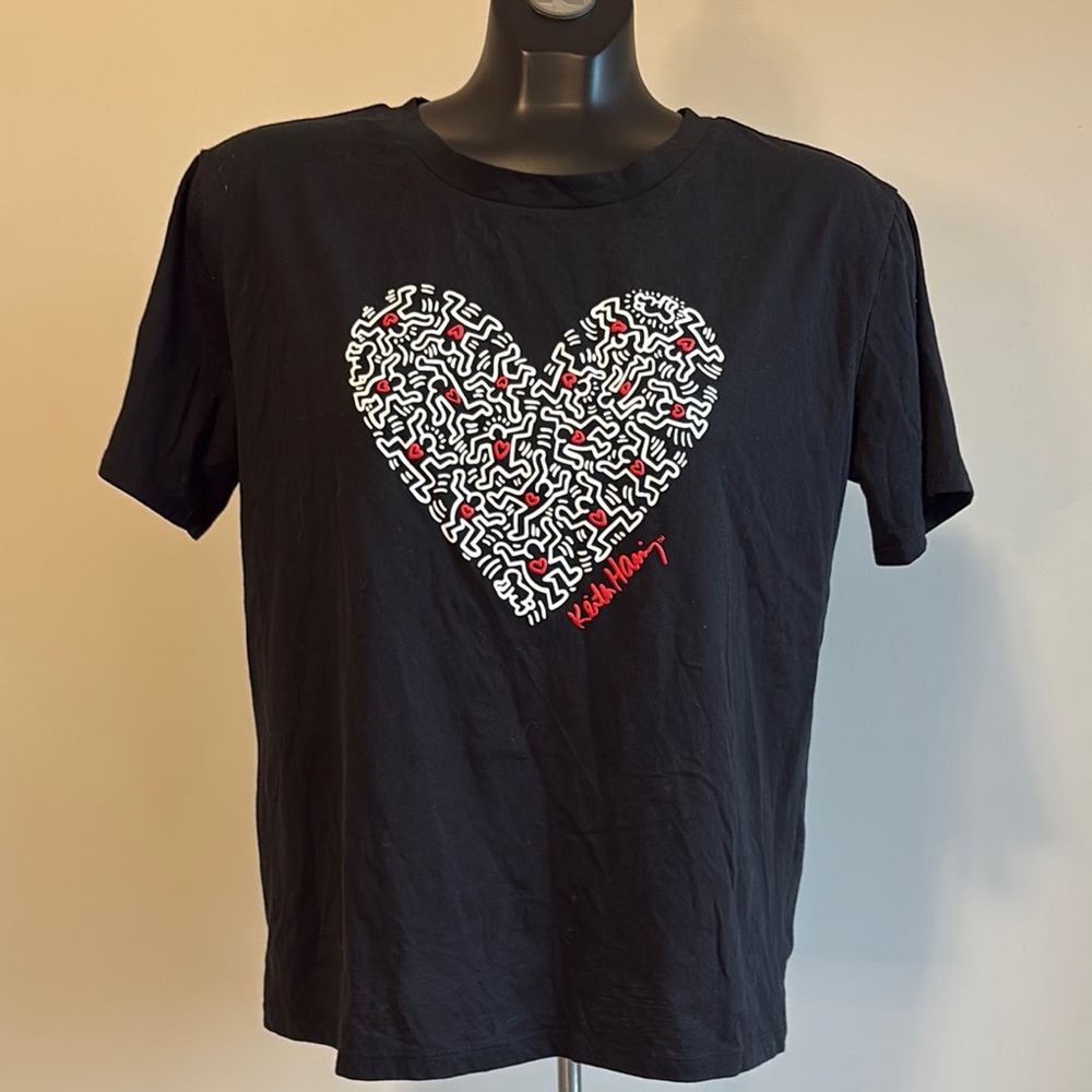Keith Haring Black Heart Graphic Tee